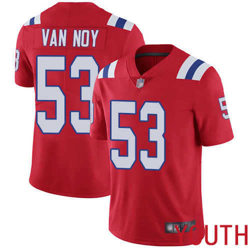 New England Patriots Football 53 Vapor Untouchable Limited Red Youth Kyle Van Noy Alternate NFL Jersey
